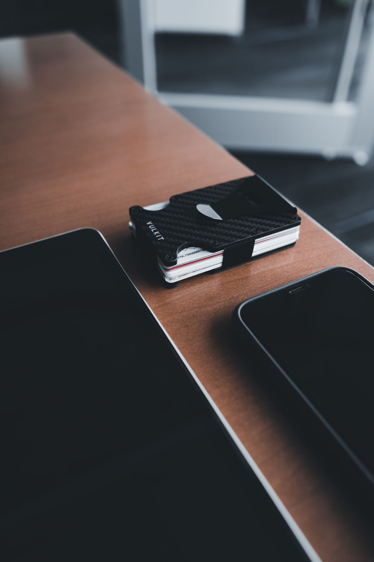 Compact desk with personal electronic devices